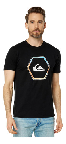 Quiksilver Camiseta Para Hombre En Formas, Negro, Mediano