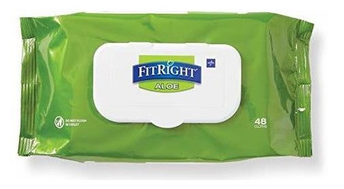 Fitright Aloe Personal Cleansing Cloth Wipes, Perfumado, Paq