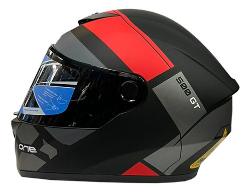 Casco Moto Xone Razvet Gt500 Grafico Rojo Negro - Nany Motos