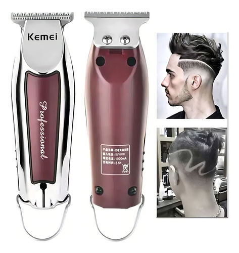 Kemei Modelo Km 3202 + Kemei Shaver Modelo Km 2024 Cor Preto
