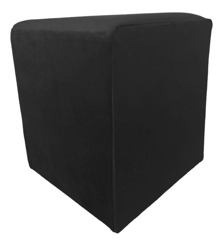 Puf Puff Suede Dado Quadrado 33cm Para Sala E Quarto Cores Cor Preto