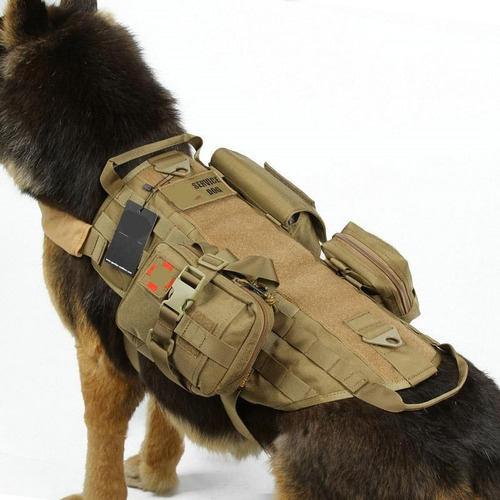 Imagen 1 de 9 de Chaleco Táctico Para Perro Entrenamiento Militar K9 / 3 Bolsas Desmontables