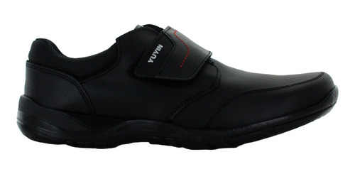 Yuyin Zapato Escolar Velcro Piel Negro Juvenil 81833