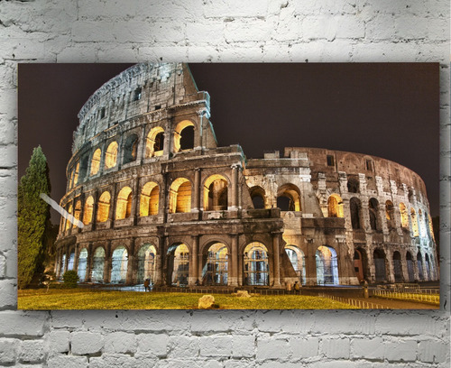 Cuadro Decorativo Coliseo Romano De Noche Roma Arte  40x60