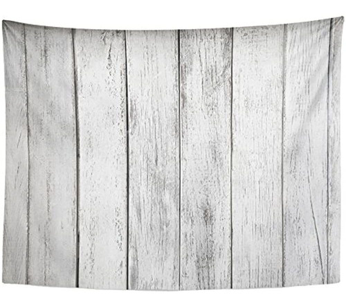 Emvency Tapestry Grey Rustic White Tablón Madera Mesa Abstra