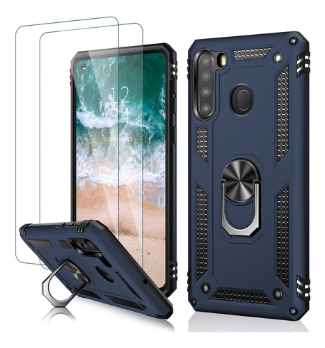 Funda Azul Pata Galaxy A21 Con Protector De Pantalla