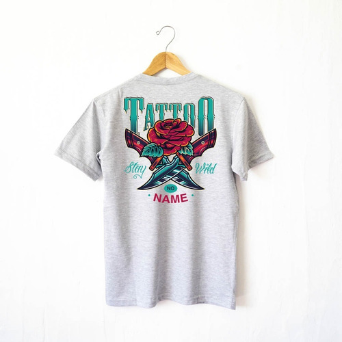 Remera No Name Tattoo Rose- Impresion Dtg - 100% Algodon