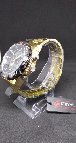 Relogio Stryve 8011 Analogico Led Catraca Giratória Prova D'