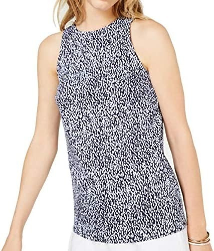 Blusa Michael Kors Mujer Talla Ikat Crew Azul Blanco Xs 0