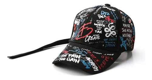 Gorra Béisbol Algodón Con Diseño Graffiti Doodle Hombres Y