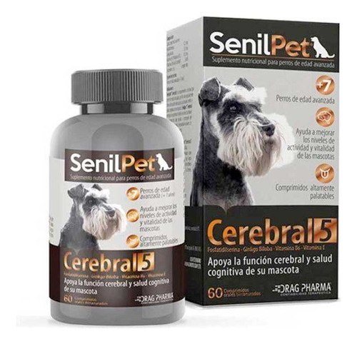 Dragpharma Senilpet Cerebral 5 Suplemento Para Perros Raza Pequeña