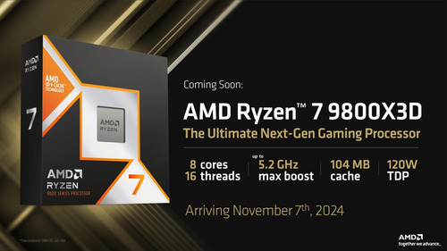 Procesador Amd Ryzen 7 9800x3d 4.70ghz Hasta 5.20ghz Am5