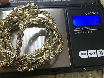 Imagen 3 de 4 de Gold 14k Chain Figarope Link Necklace Yellow White Italy 26