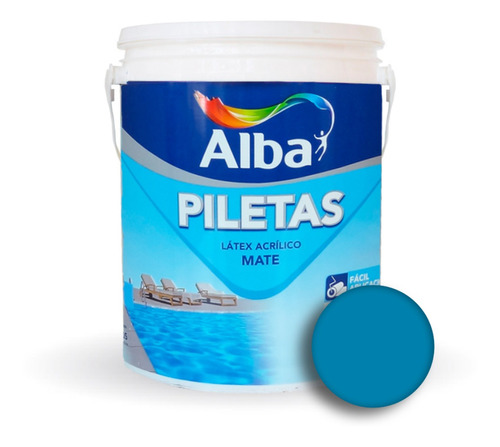 Pintura Para Pileta Alba Latex Acrilica Al Agua Mate 4 Lts 