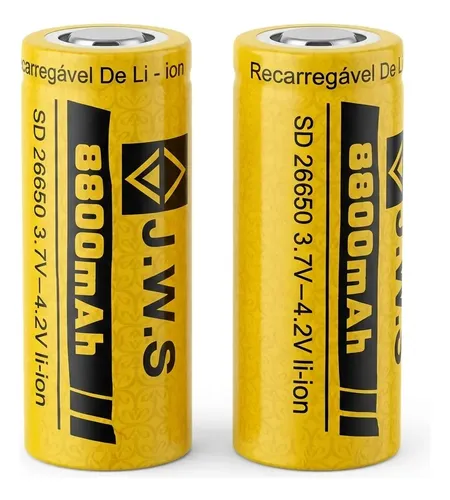 2 Bateria 26650 3,7v 8.800mah Jws Original Para Lanternas