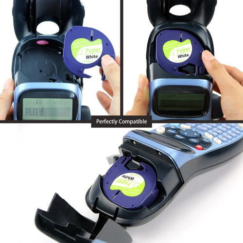 Imagem 3 de 5 de 6x Fita Papel Compatível Dymo Letratag Xr Lt-100 12mm Branca