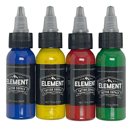 Tinta Element Tattoo Supply - Juego De  Para Tatuajes 4 Colo