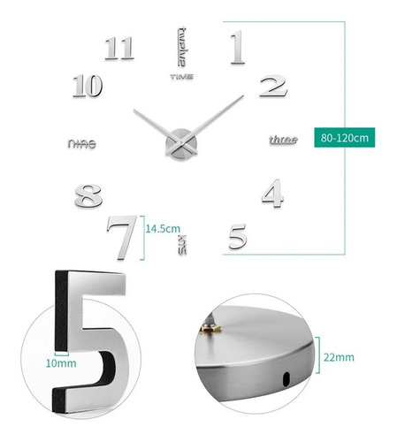 Imagen 4 de 9 de Reloj De Pared Con Diseño 3d Blanco