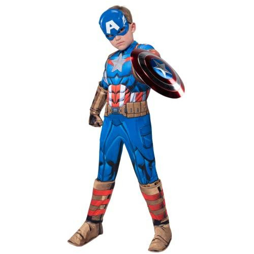 Disfraz Talla S Para Niños Captain America Marvel Con