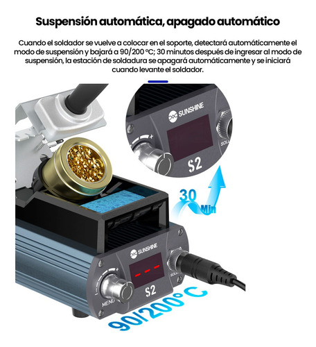 Estacion De Soldado Portatil Digital Cautin Sunshine S2 210