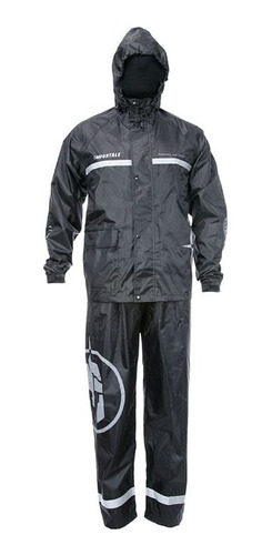 Impermeable  Para Moto Immortale Negro 2piezas