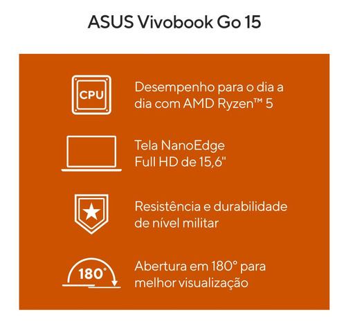 Notebook Asus Vivobook Go 15 E1504fa-nj836w Amd Ryzen 5 7520