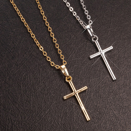 Collar Con Colgante En Forma De Cruz, Colgante Simple, Joyer