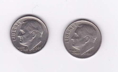 Ltc231. Dos Monedas De 10 Centavos De Eeuu. Antiguas.