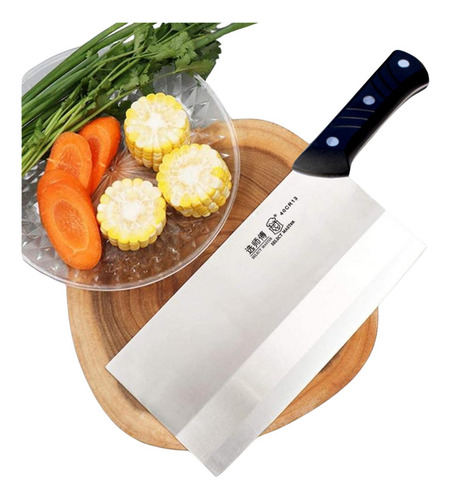 Faca Oriental Cutelo Grande Multiuso Inox 32x10cm