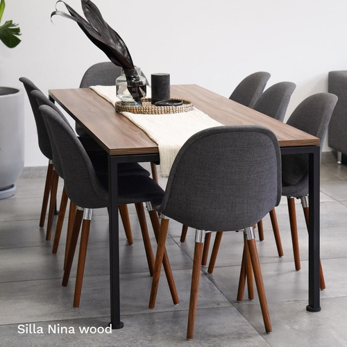 Silla De Comedor Tapizada Diseño Nina Wood | Contado