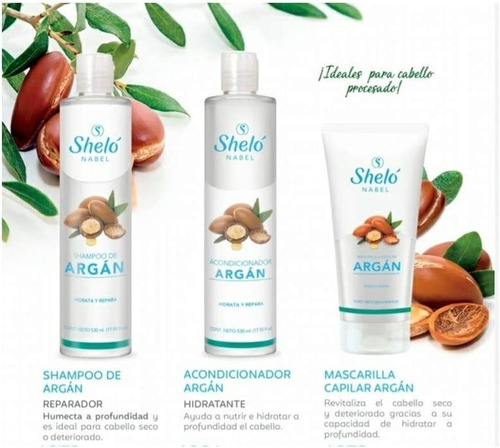Aceite Argán Shampoo + Acondicionador + Mascarilla Capilar