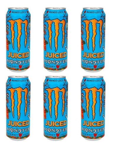  Monster Energy Sabor Mango Loco 473 Pack X6 Zetta Bebidas