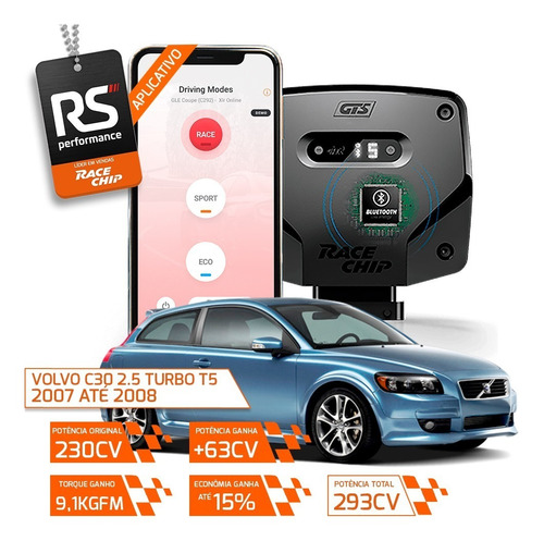 Racechip Volvo C30 2.5 Turbo T5 Chip De Potência Gts V2+ App