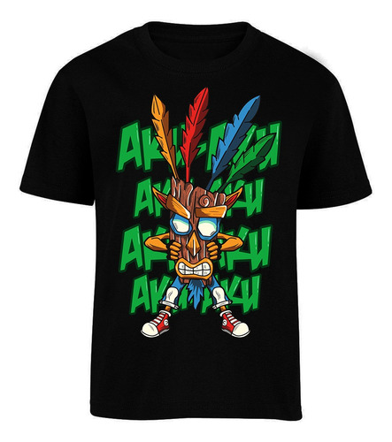 Playera Crash Bandicoot Aku Aku Videojuego Máscara Poder