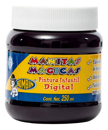 Pintura Digital Infantil Bombin Manitas Mágicas Niños 250ml Color Café