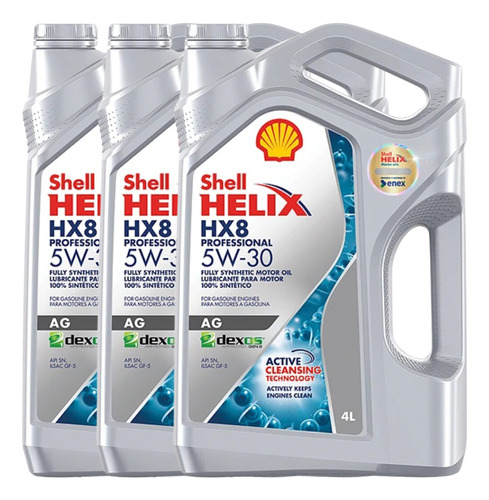 Aceite Para Motor 5w30 Shell Helix Hx8 Profecional  Ag 12lt 