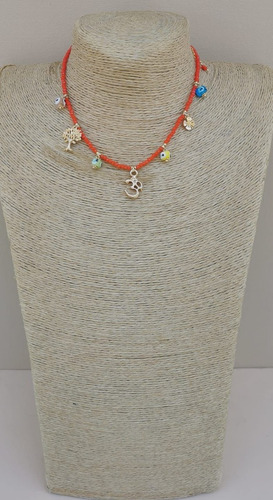 Imagen 1 de 1 de Collar Cristal Dijes Suerte Y Ojos