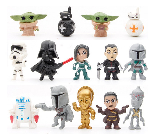 Juego De 14 Figuras De Star Wars Para Decoración De Tartas