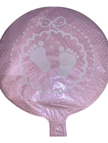 Pack X 2 Globo Metalizado De Piecitos Huellitas Rosa 9 PuLG