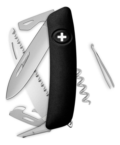 Navaja Swiza Allmatt Standard D05, 13 Funciones Con Sierra Color Negro