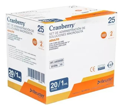  Bajada De Suero Macrogota 20gotas/1ml Cranberry 25 Unidades