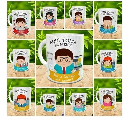 340 Plantilla Profesiones Tazas-mugs+ 720 Fuentes + Obsequio