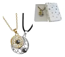 Comprar Collar Sol Y Luna Proyecta Te Amo 100 Idiomas Cajita Regalo