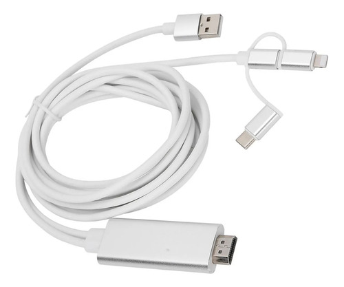 3 En 1 Micro Usb Tipo C A Hdmi Cable Adaptador De Espejo Hdm