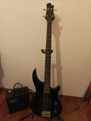 Bajo Memphis Black + Amplificador + Soporte