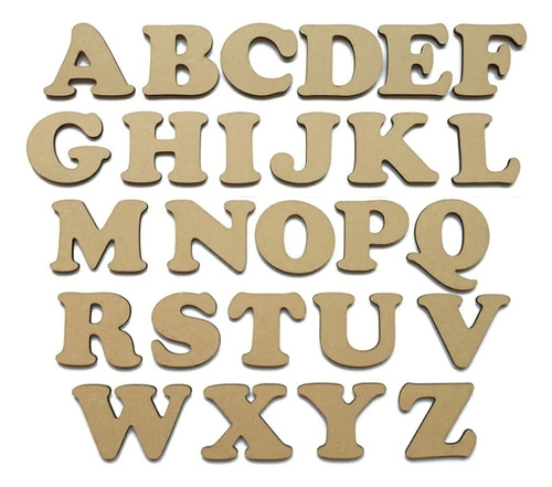 Formas Madera Fuentes Letras Bold Tipografia 15cm X10uni
