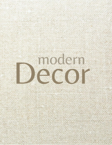 Libro: Modern Decor: Decorative Coffee Table Book For Interi