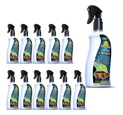 Kit 12 Cera Líquida Carnaúba Cristalizadora Spray Autoshine