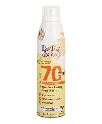 Rayito De Sol Protector Solar Fps 70 En Spray Invisible 170 