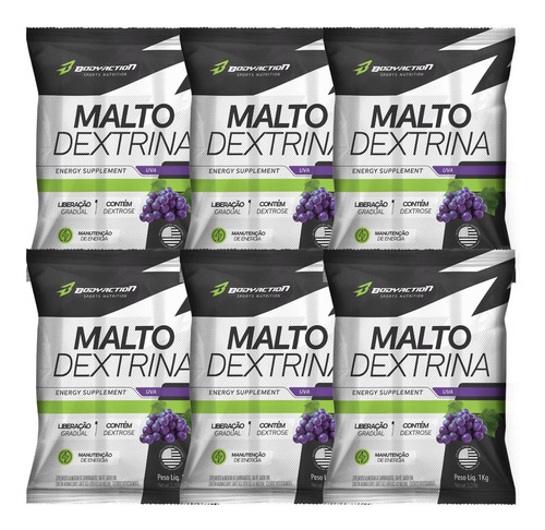 6 X Malto Dextrin Carboidrato Energia Bodyaction Promoção